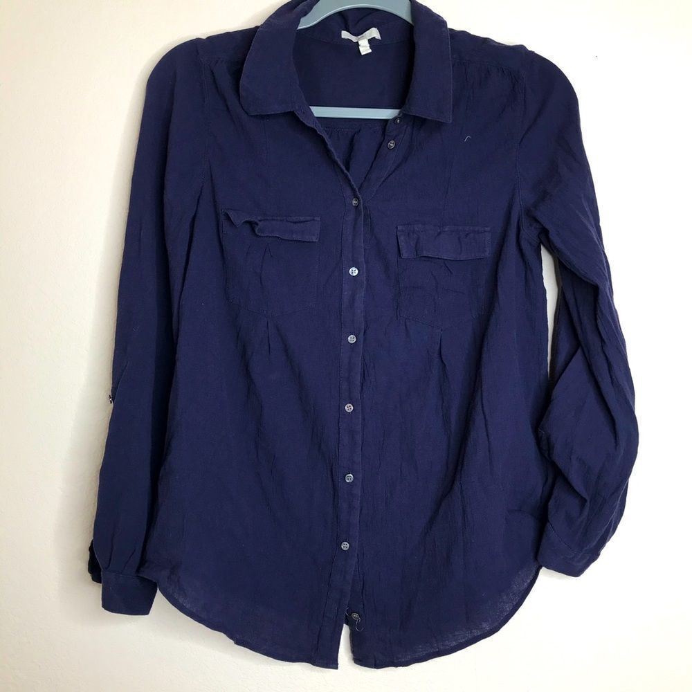 Joie navy button down blouse‎